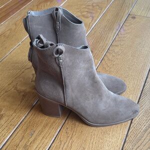 MIA Taupe Suede Ankle Booties